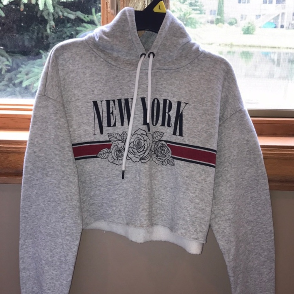 Women’s Gray Cropped Hoodie